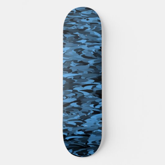 Abstract patroon blauw zwart persoonlijk skateboard (Voorkant)