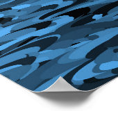 Abstract patroon blauw zwart poster (Hoek)