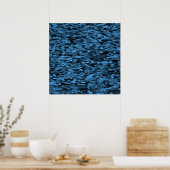 Abstract patroon blauw zwart poster (Keuken)
