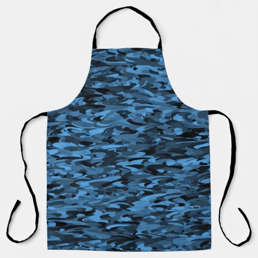 Abstract patroon blauw zwart schort (Voorkant)