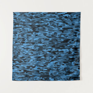 Abstract patroon blauw zwart wandkleed