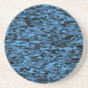 Abstract patroon blauw zwart zandsteen onderzetter