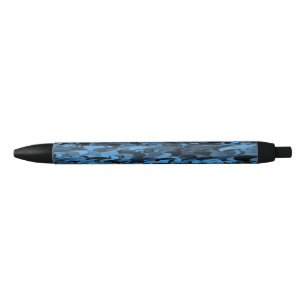 Abstract patroon blauw zwart zwarte inkt pen