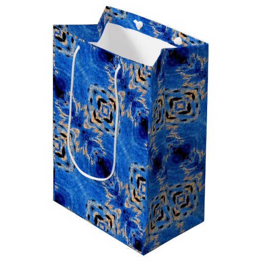 Abstract patroon, blauwe horizon, medium cadeauzakje (Voorkant Gekanteld)