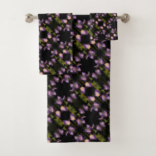 Abstract patroon blauwe vlag Iris-ventilator Bad Handdoek