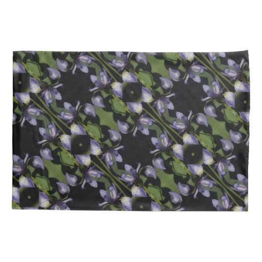 Abstract patroon blauwe vlag Iris-ventilator Kussensloop (Achterkant)