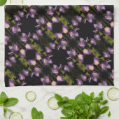 Abstract patroon blauwe vlag Iris-ventilator Theedoek (Gevouwen)