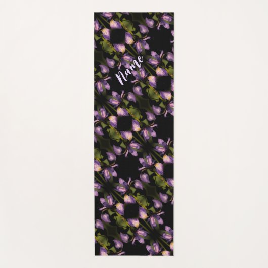 Abstract patroon blauwe vlag Iris-ventilator Yogamat (Voorkant)