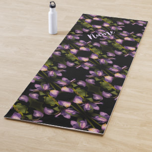 Abstract patroon blauwe vlag Iris-ventilator Yogamat