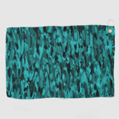 Abstract Patroon Blauwgroen Zwart Golfhanddoek (Horizontaal)