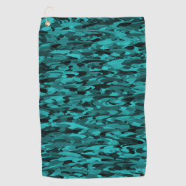 Abstract Patroon Blauwgroen Zwart Golfhanddoek