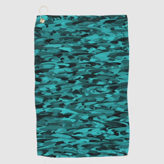 Abstract Patroon Blauwgroen Zwart Golfhanddoek (Voorkant)