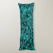 Abstract Patroon Blauwgroen Zwart Lichaamskussen (Achterkant (Verticaal))