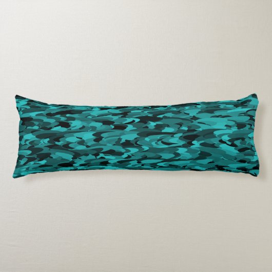 Abstract Patroon Blauwgroen Zwart Lichaamskussen (Voorkant)