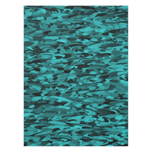 Abstract Patroon Blauwgroen Zwart Tafelkleed (Voorkant)
