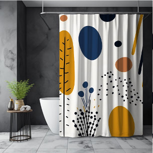 Abstract patroon boho kleurrijk eenvoudig oranje b douchegordijn
