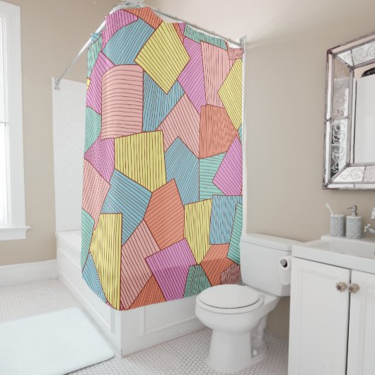 Abstract patroon douchegordijn (In situ)