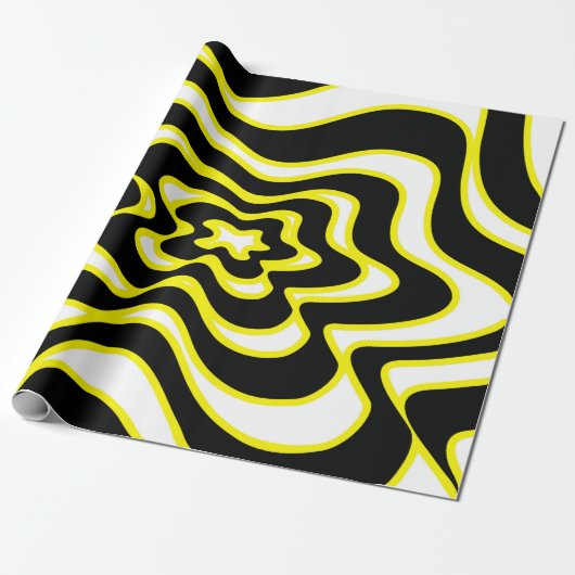 Abstract patroon - geel cadeaupapier (Uitgerold)