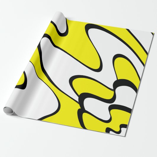 Abstract patroon - geel cadeaupapier (Uitgerold)