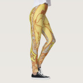 Abstract Patroon  Geel Grijs Vrouwen Leggings (Rechts)