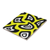 Abstract patroon - geel, zwart en wit. tegeltje (Zijkant)