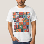 Abstract patroon, geomatrisch patroon t-shirt (Voorkant)