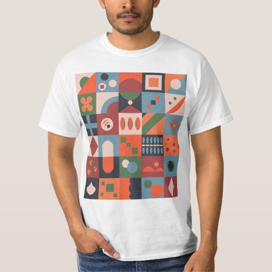 Abstract patroon, geomatrisch patroon t-shirt (Voorkant)