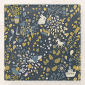 Abstract  patroon glazen onderzetter (Voorkant)