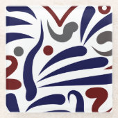 abstract patroon glazen onderzetter (Voorkant)