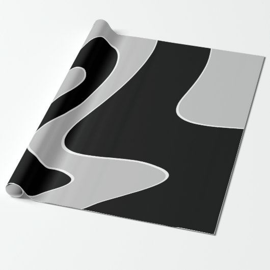 Abstract patroon - grijs cadeaupapier (Uitgerold)