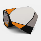 Abstract patroon - grijs en oranje. stropdas (Opgerold)