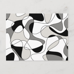 Abstract patroon - grijs, zwart en wit. briefkaart