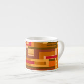 Abstract patroon in aardetinten espressiekop espresso kop (Voorkant rechts)