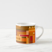 Abstract patroon in aardetinten espressiekop espresso kop (Rechts)