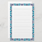 Abstract patroon in blauw en grijs briefpapier (Voorkant / Achterkant)