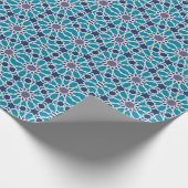 Abstract patroon in blauw en grijs cadeaupapier (Hoek)