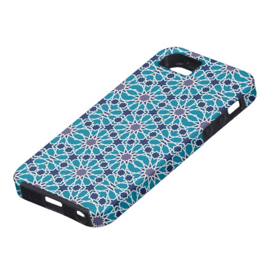 Abstract patroon in blauw en grijs Case-Mate iPhone case (Onderkant)