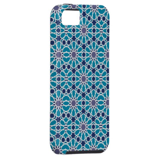 Abstract patroon in blauw en grijs Case-Mate iPhone case (Back/Rechts)