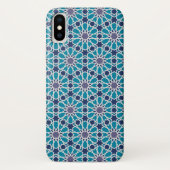 Abstract patroon in blauw en grijs Case-Mate iPhone case (Achterkant)