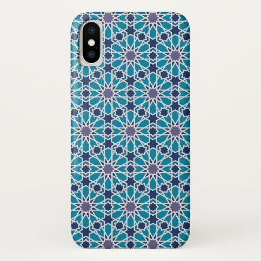 Abstract patroon in blauw en grijs Case-Mate iPhone case (Achterkant)