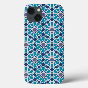 Abstract patroon in blauw en grijs Case-Mate iPhone case