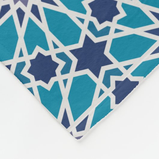 Abstract patroon in blauw en grijs fleece deken (Hoek)