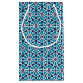 Abstract patroon in blauw en grijs klein cadeauzakje (Achterkant)