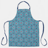 Abstract patroon in blauw en grijs schort (Voorkant)