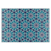 Abstract patroon in blauw en grijs snijplank (Voorkant)