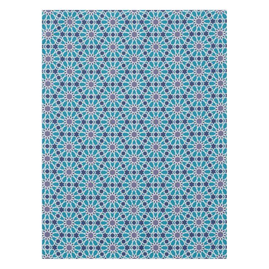 Abstract patroon in blauw en grijs tafelkleed (Voorkant)