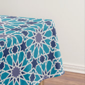 Abstract patroon in blauw en grijs tafelkleed (Voorbeeld)