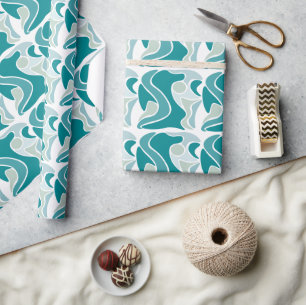Abstract patroon in blauwe tinten cadeaupapier