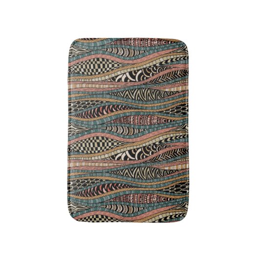 Abstract patroon in etnische stijl badmat (Voorkant Verticaal)