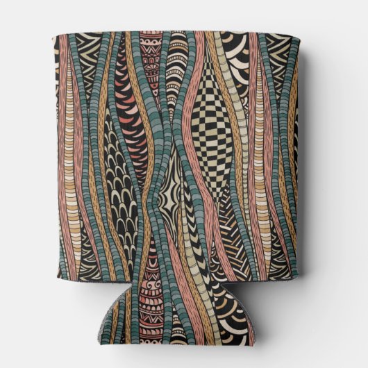Abstract patroon in etnische stijl blikjeskoeler (Achterkant)
